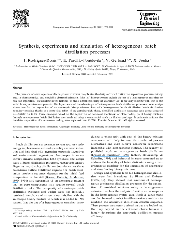 (PDF) Synthesis, experiments and simulation of heterogeneous batch ...