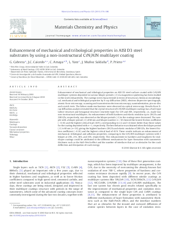 (PDF) Enhancement of mechanical and tribological properties in AISI D3 ...