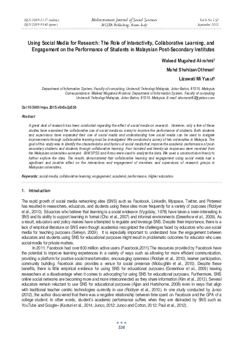 (PDF) Using Social Media for Research: The Role of Interactivity ...