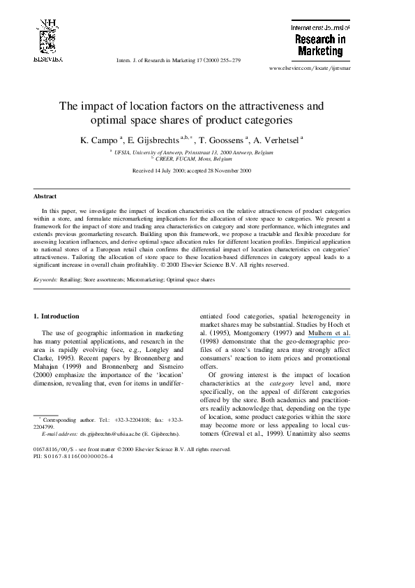 (PDF) The impact of location factors on the attractiveness and optimal ...