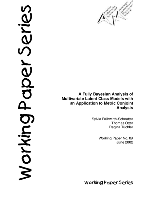 (PDF) A Fully Bayesian Analysis of Multivariate Latent Class Models ...
