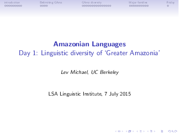 (PDF) Amazonian Languages: Linguistic Diversity of 'Greater Amazonia ...