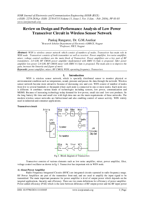 (PDF) Review on Design and Performance Analysis of Low Power ...