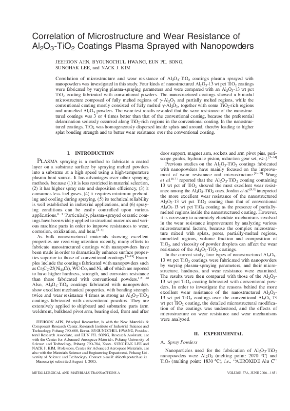 (PDF) Correlation of microstructure and wear resistance of Al 2 O 3 ...