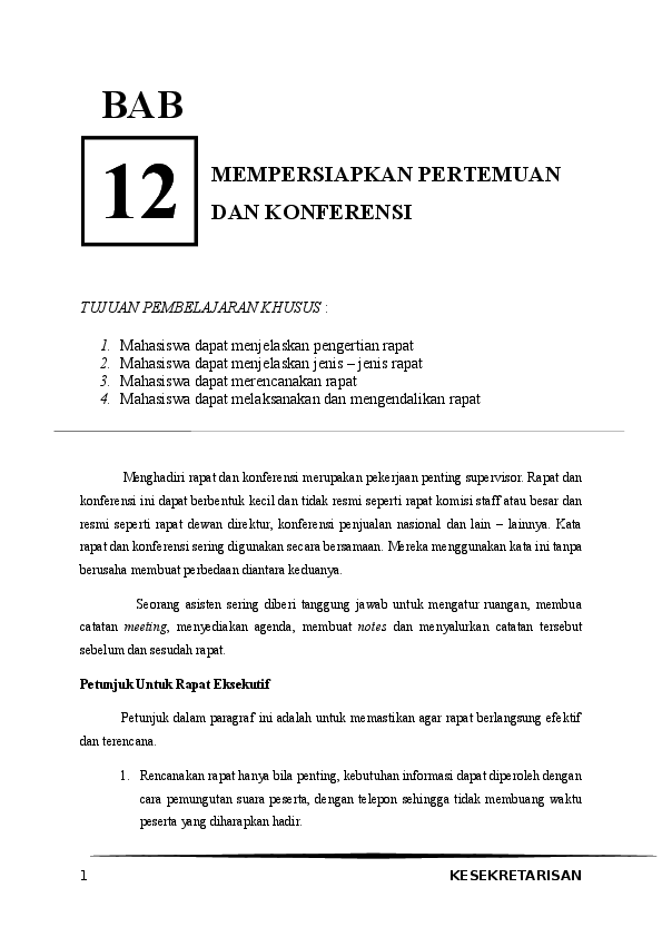 Doc Bab 12 Kesekretarisan Jasmine Ramadhani Academia Edu