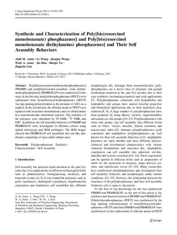 (PDF) Synthesis and Characterization of Poly[bis(resorcinol