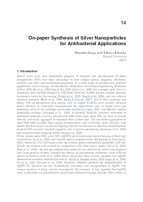 (PDF) On-Paper Synthesis of Silver Nanoparticles for Antibacterial ...