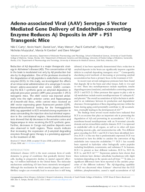 (PDF) Adeno-associated Viral (AAV) Serotype 5 Vector Mediated Gene ...