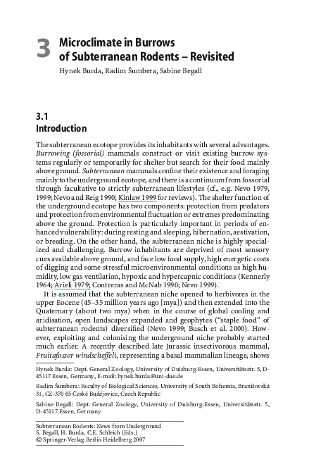 (PDF) Microclimate in Burrows of Subterranean Rodents — Revisited
