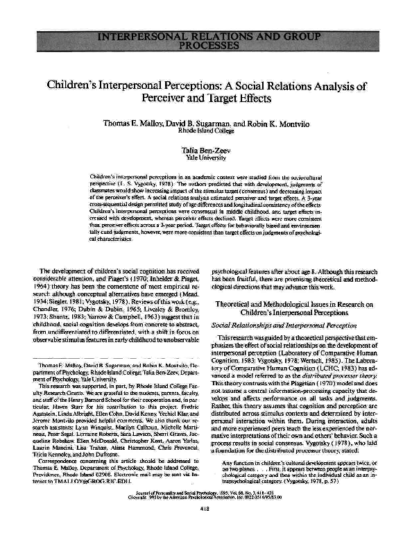 Social perception and interpersonal behavior essay sample 13581 05 picture