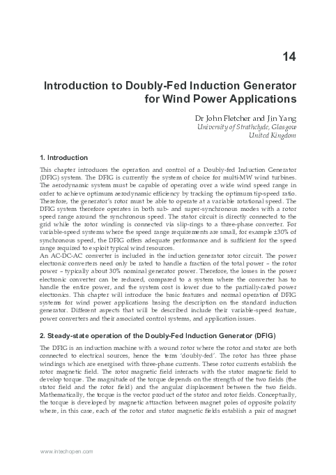 (PDF) Introduction to Doubly-Fed Induction Generator for Wind Power ...