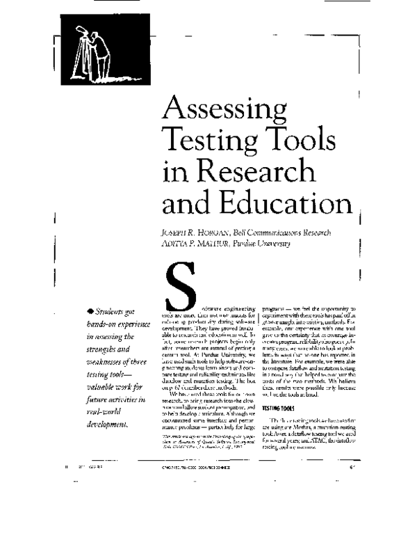 (PDF) Assessing Testing Tools in Research and Education