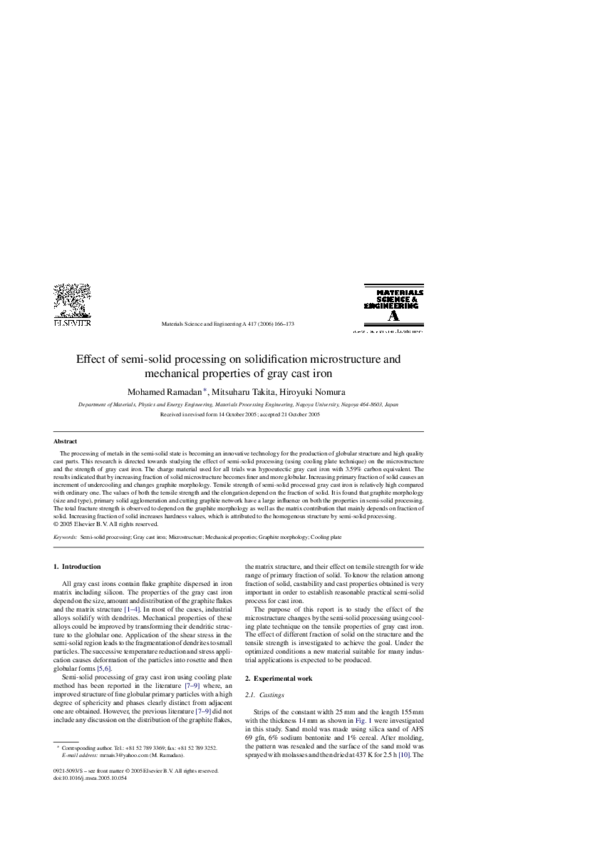 (PDF) Effect of semi-solid processing on solidification microstructure ...