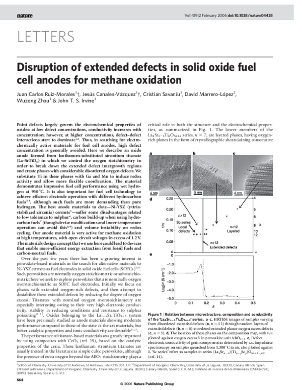 (PDF) Disruption of extended defects in solid oxide fuel cell anodes ...