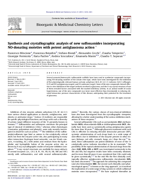 (PDF) Synthesis and crystallographic analysis of new sulfonamides ...
