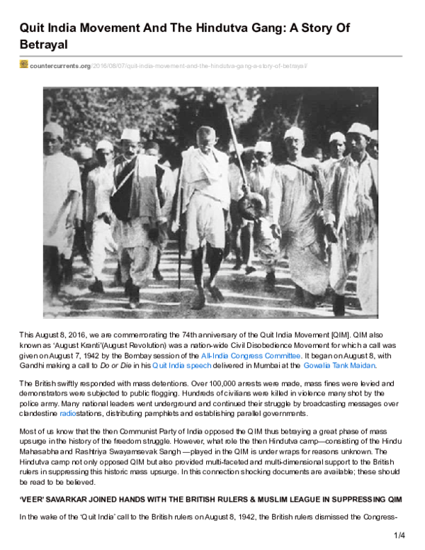 Quit India Movement Of 1942 Images