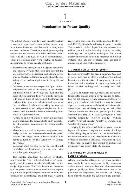 (PDF) Power Quality in Power Systems and Electrical Machines