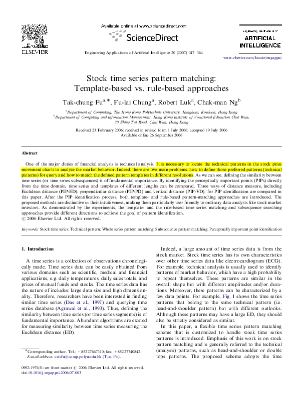  pdf stock time series pattern matching template based vs rule based