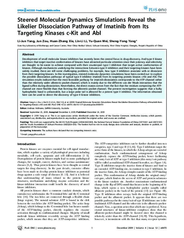 (PDF) Steered Molecular Dynamics Simulations Reveal the Likelier ...