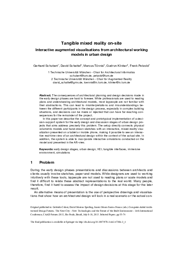 (PDF) Tangible mixed reality onsite Interactive augmented