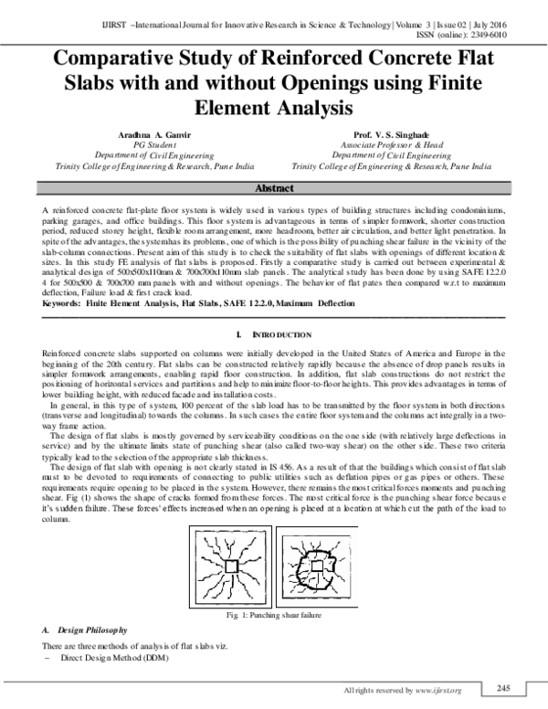 (PDF) Comparative Study of Reinforced Concrete Flat Slabs with and ...