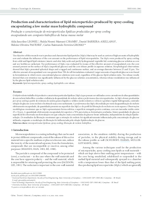 (PDF) Production and characterization of lipid microparticles produced ...