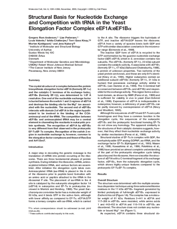 (PDF) Structural Basis for Nucleotide Exchange and Competition with ...