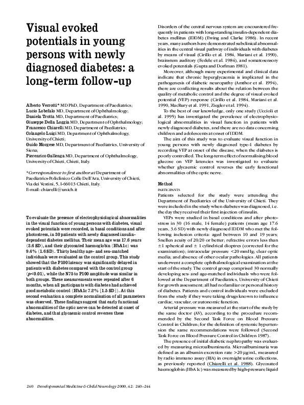 (PDF) Visual evoked potentials in young persons with newly diagnosed ...