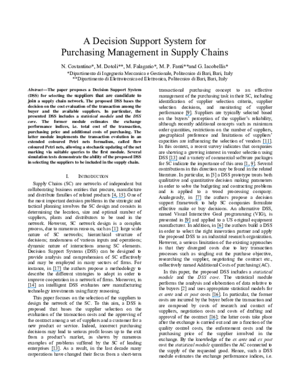 (PDF) A decision support system framework for purchasing management in ...