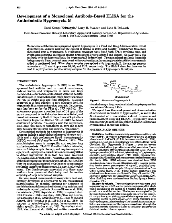 (PDF) Development of a Monoclonal Antibody-Based ELISA for the ...