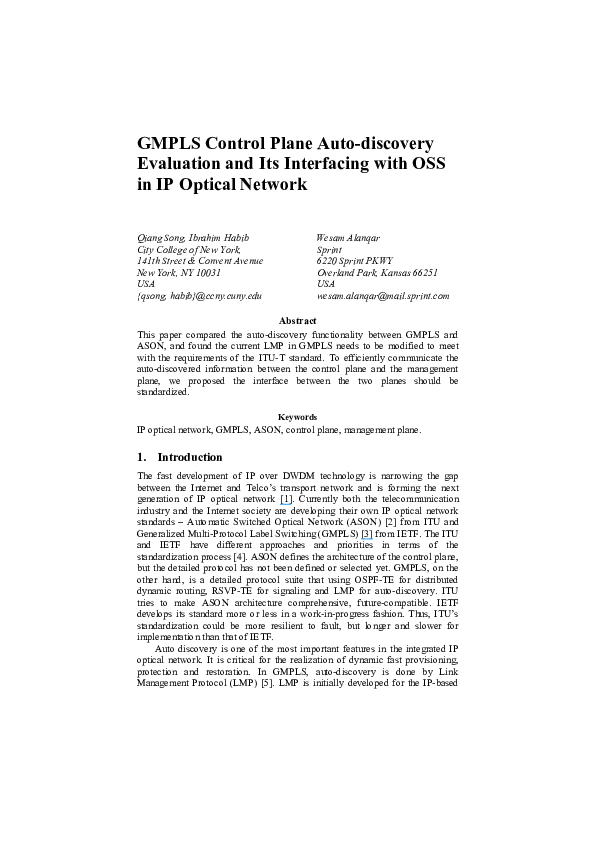 Discovery Of Information About Proposed >> Pdf Gmpls Control Plane Auto Discovery Evaluation And Its Discovery Of Information About Proposed >> Pdf Gmpls Control Plane Auto Discovery Evaluation And Its