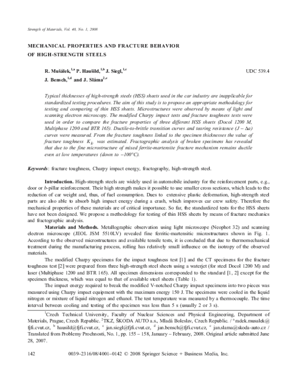 (PDF) Mechanical Properties and Fracture Behavior of Short PET Fiber ...