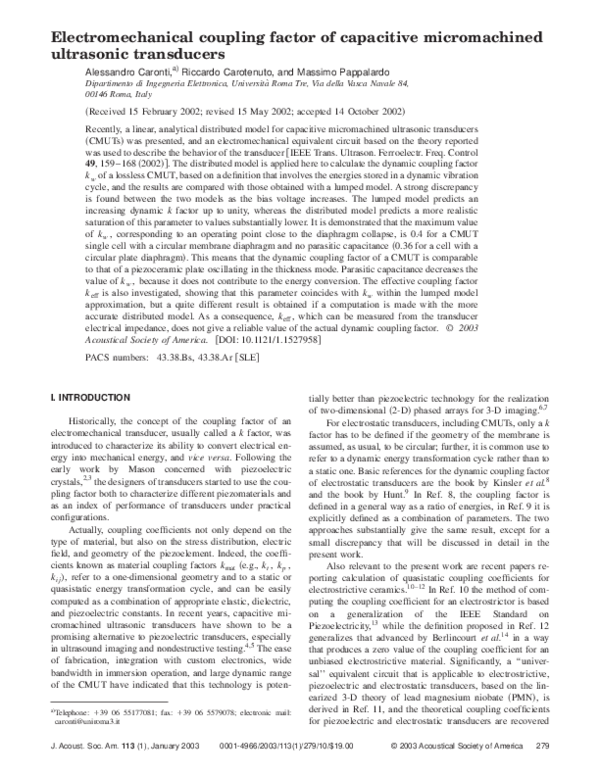 (PDF) Electromechanical coupling factor of capacitive micromachined