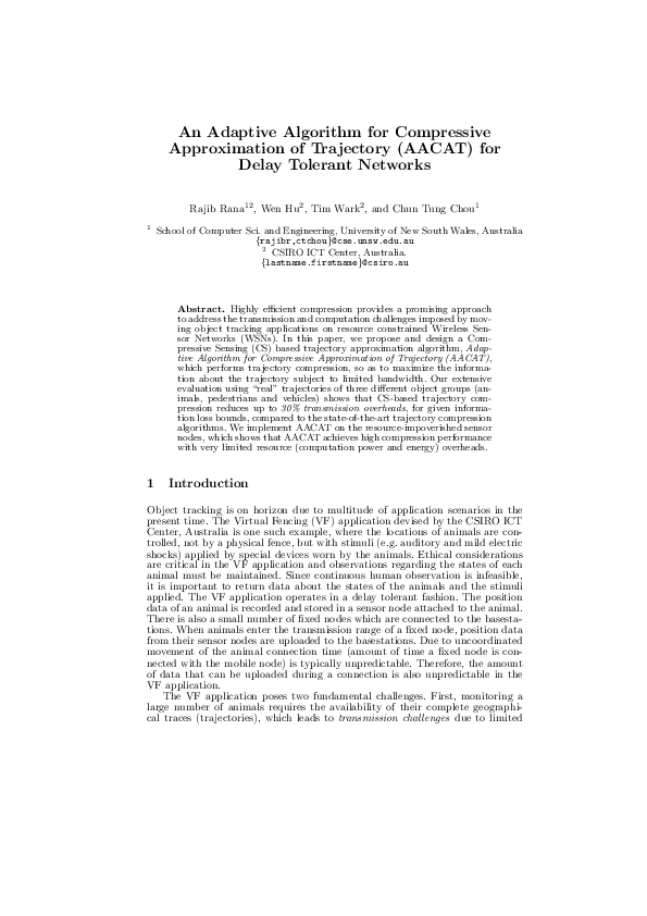 (PDF) An adaptive algorithm for compressive approximation of trajectory ...