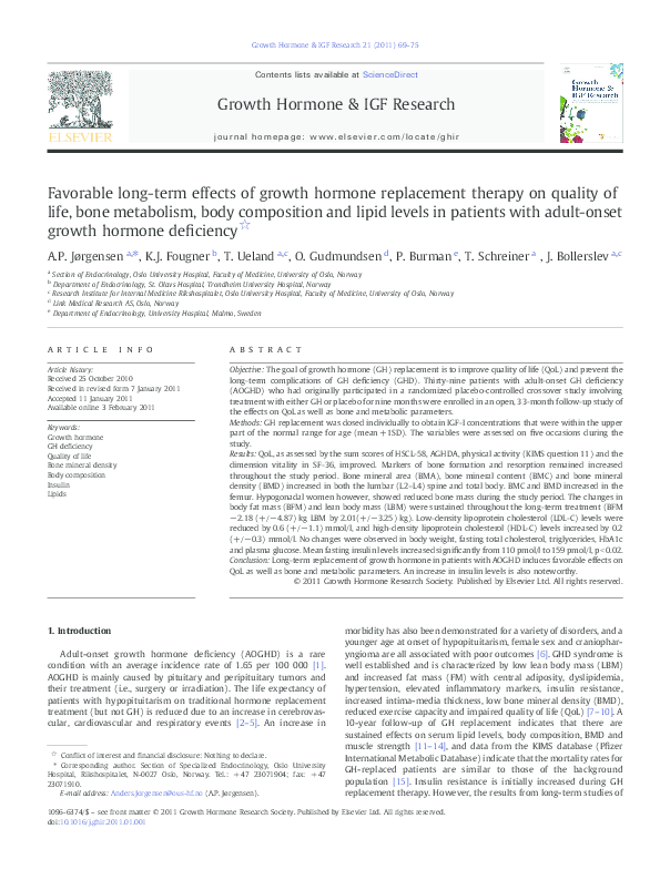 (PDF) Consequences of Growth Hormone Deficiency (GHD) in Adults and the ...