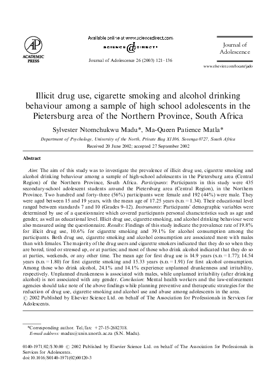 (PDF) Illicit drug use, cigarette smoking and alcohol drinking ...