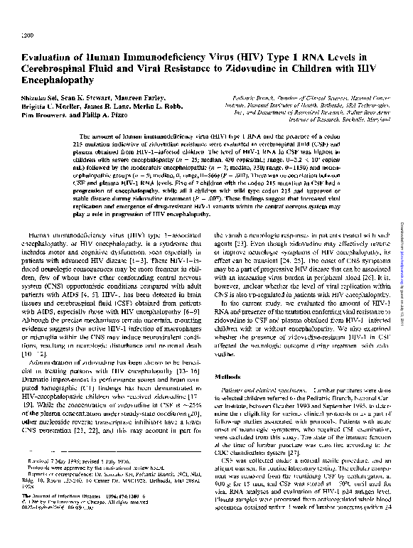 (PDF) Evaluation of Human Immunodeficiency Virus (HIV) Type 1 Load, CD4 ...