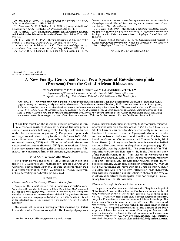 (PDF) A New Family, Genus, and Seven New Species of Entodiniomorphida ...