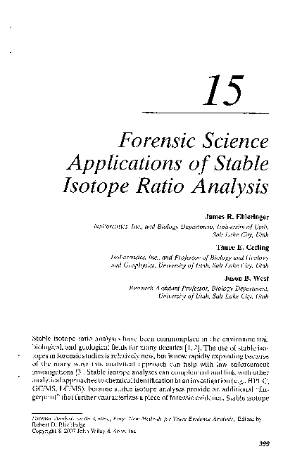 (PDF) FORENSIC ANALYSIS ON THE CUTTING EDGE: New Methods for Trace ...
