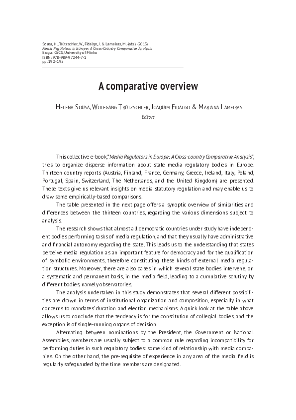 (PDF) A comparative overview