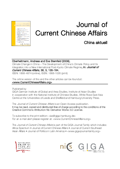 (PDF) Climate Change in China – The Development of China’s Climate ...