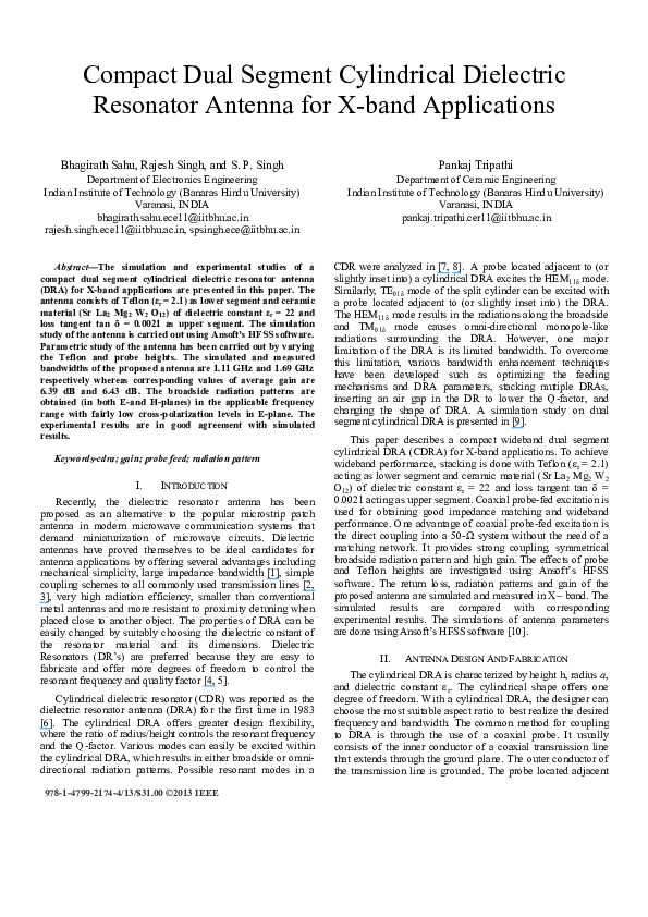 (PDF) Compact dual segment cylindrical dielectric resonator antenna for ...