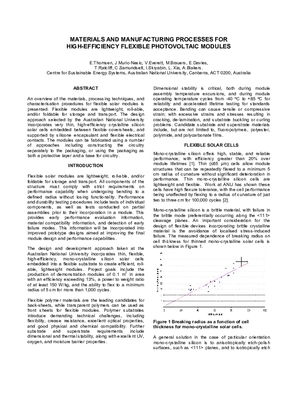 (PDF) Materials and manufacturing processes for high-efficiency ...