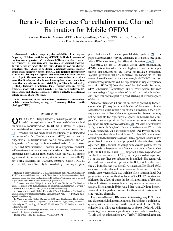 (PDF) Iterative interference cancellation and channel estimation in ...