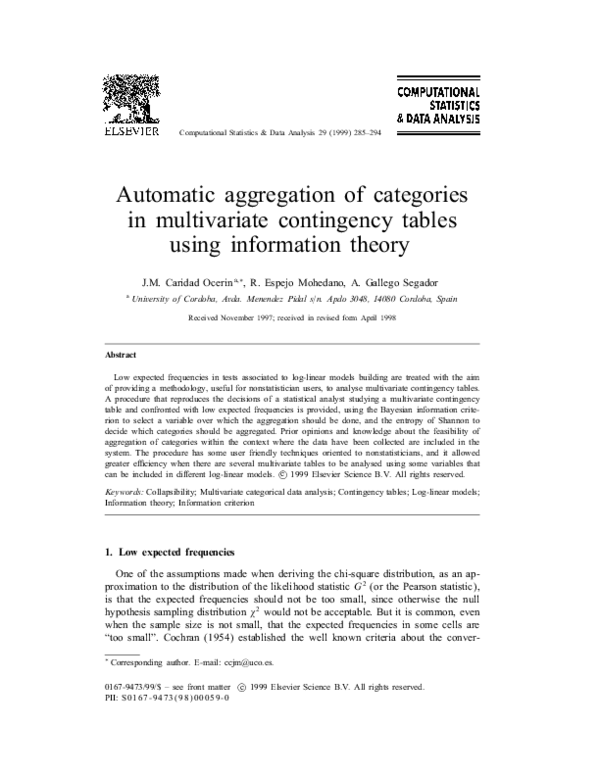 (PDF) Automatic aggregation of categories in multivariate contingency ...