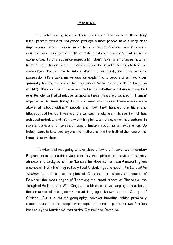 What did the pendle witches do picture