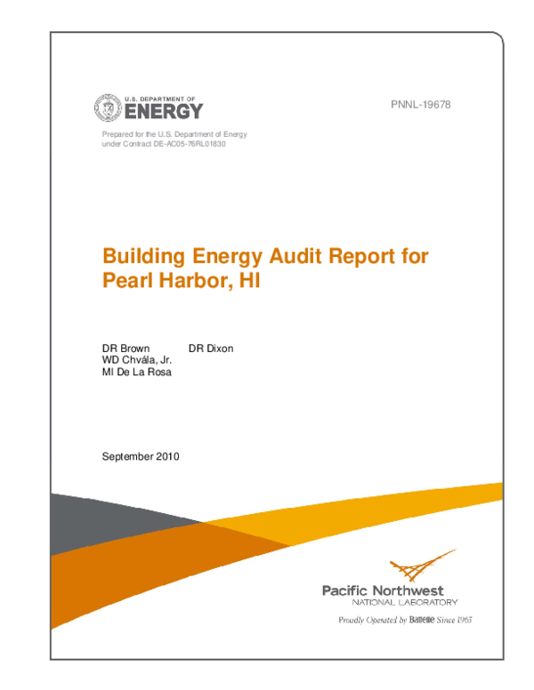 (PDF) Building Energy Audit Report for Pearl Harbor, HI