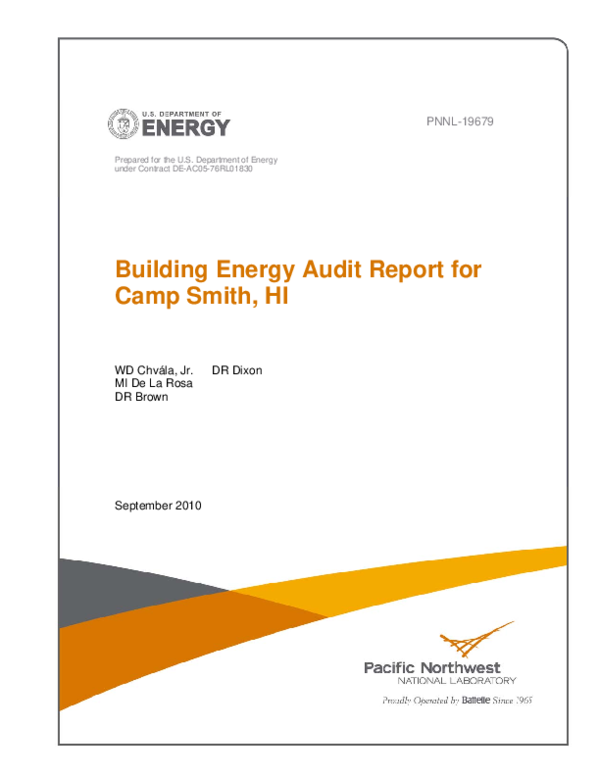 (PDF) Building Energy Audit Report for Camp Smith, HI
