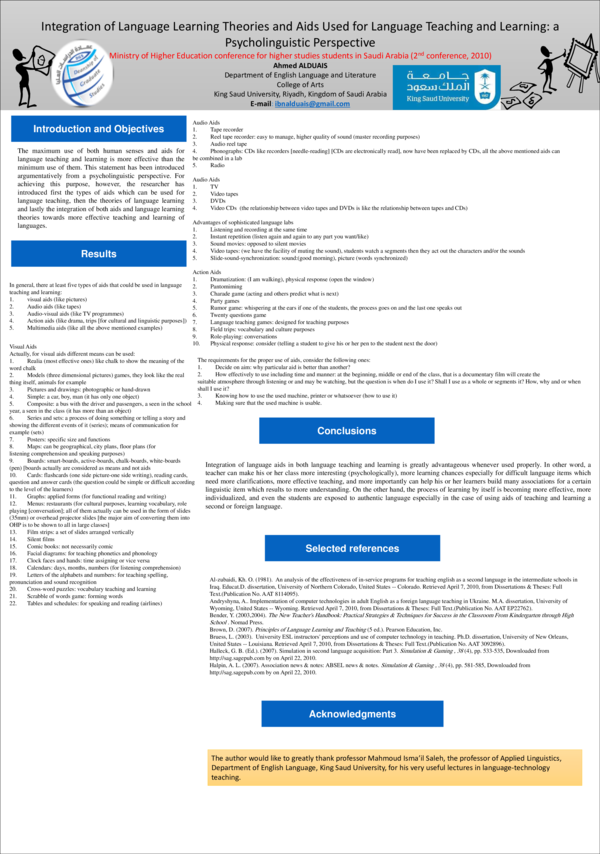 Language Learning Theories and Aids