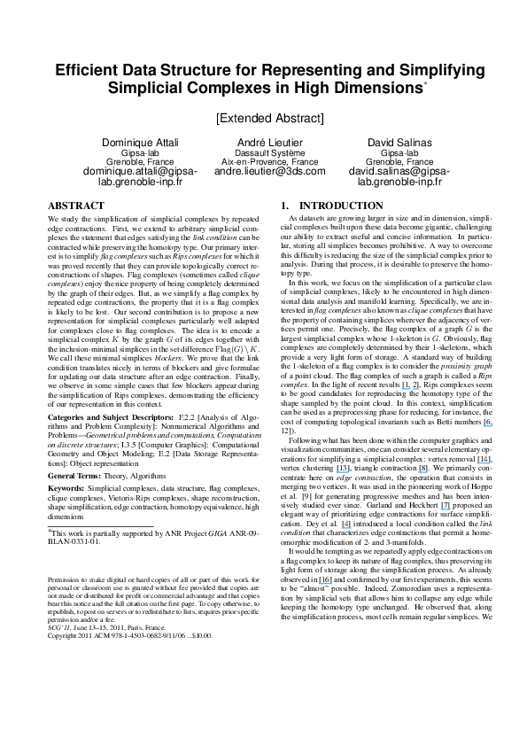 (PDF) Efficient data structure for representing and simplifying ...